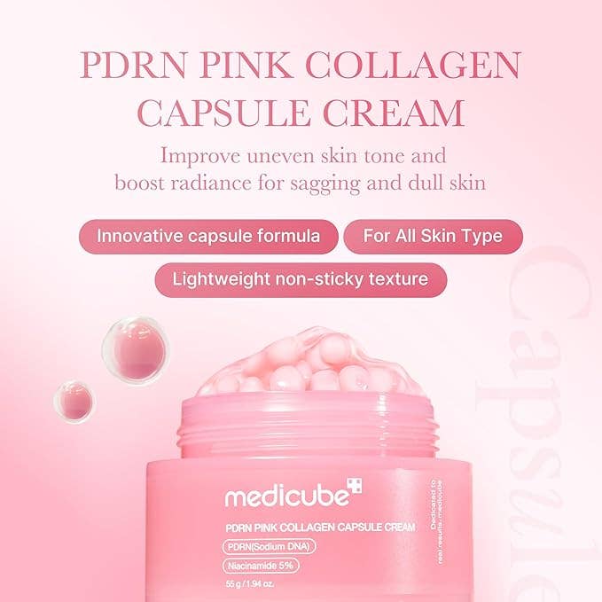 MEDICUBE Crème en Capsules de Collagène Rose à l'ADN de Saumon PDRN 55g 1,94 oz Glowiss