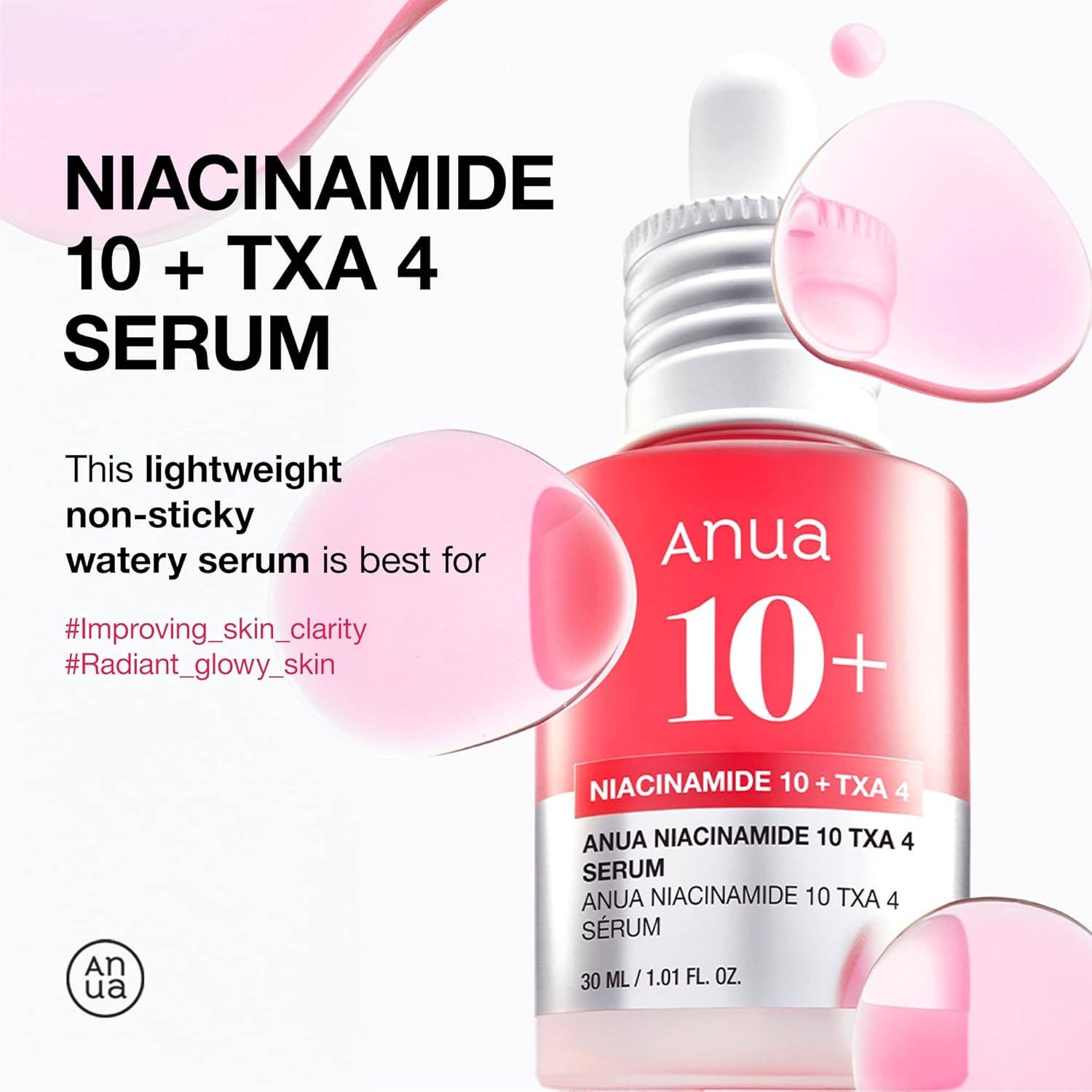 Sérum ANUA 10 % Niacinamide + 4 % Acide Tranexamique (30 ml) Glowiss