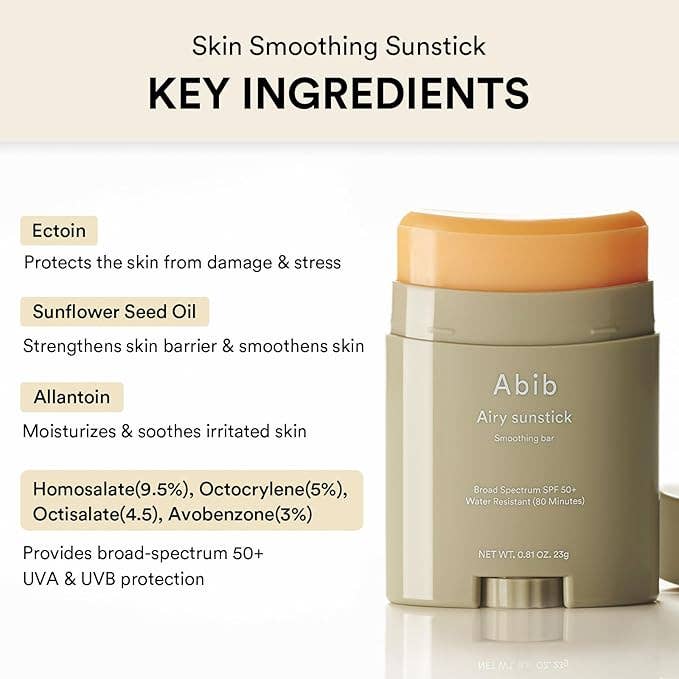 ABIB Airy Sunstick Smoothing Bar SPF50 23g 0,81oz Glowiss
