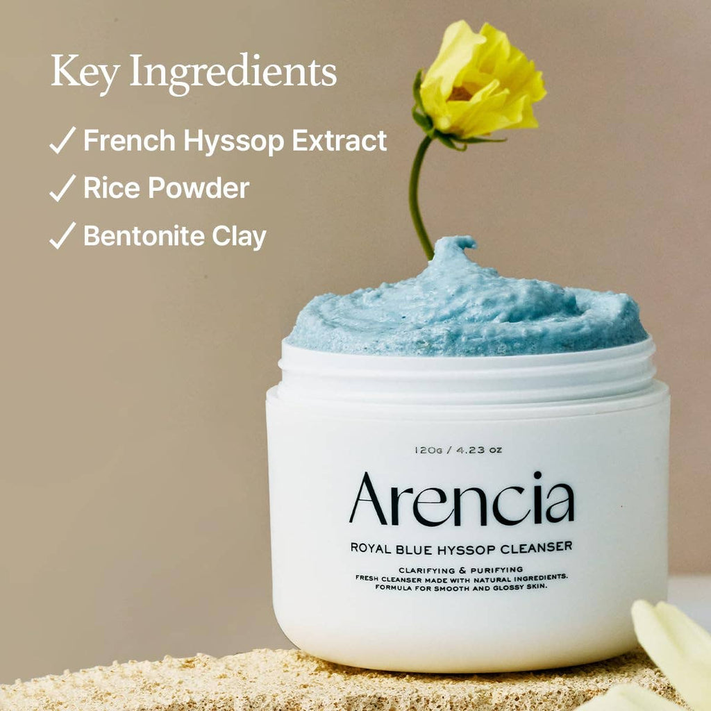 ARENCIA Gommage & Exfoliant Visage Éclaircissant & Nettoyant en Profondeur à l'Hysope 120g 4.23oz Glowiss