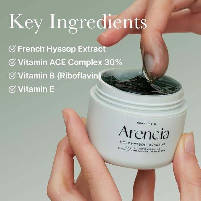 ARENCIA Sérum Masque de Nuit à l'Hysope pour le Visage 50ml 1.69 fl.oz Glowiss