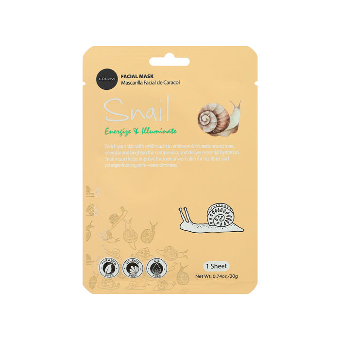 CELAVI Masque Tissu Hydratant À La Bave D'Escargot CELAVI