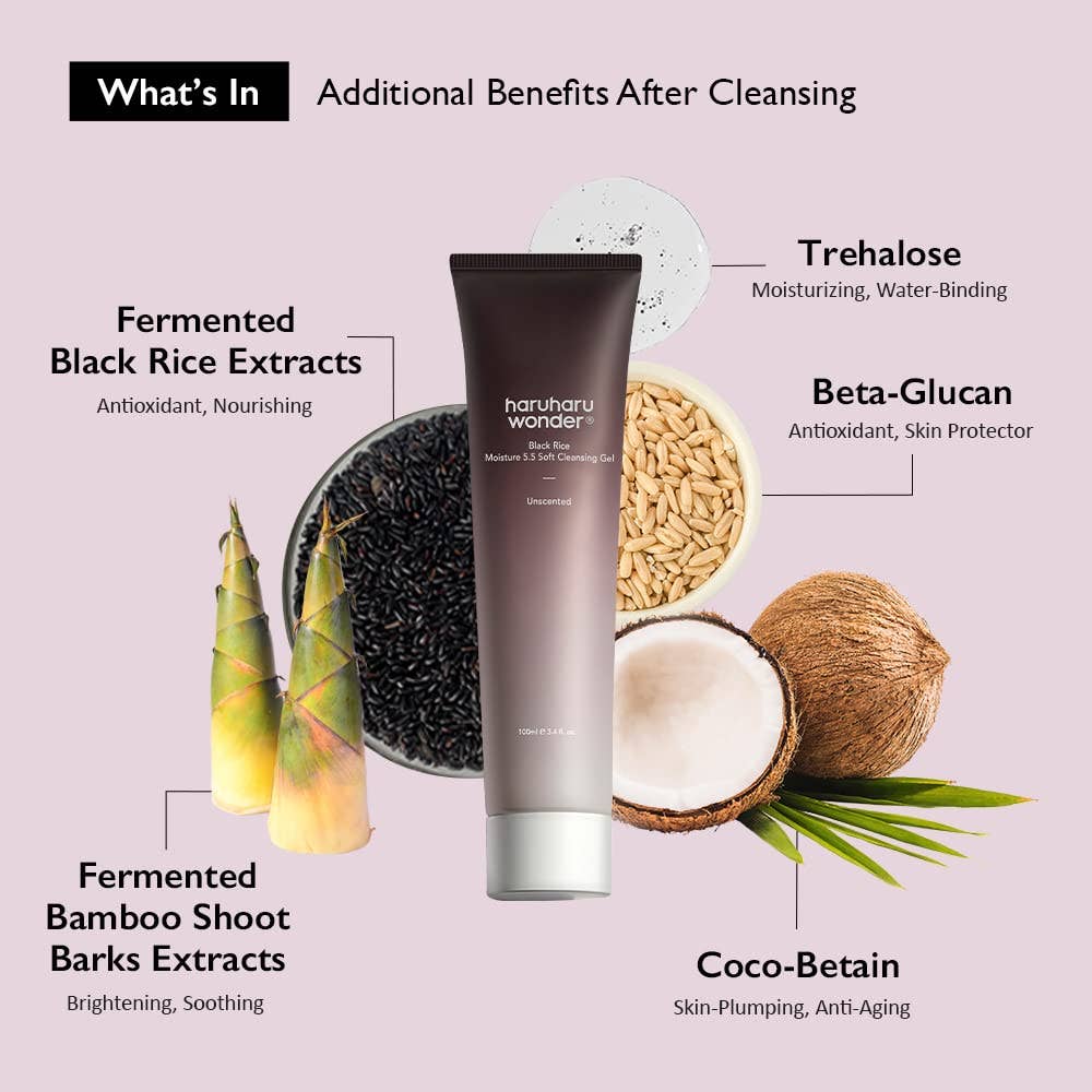Gel nettoyant doux Haruharu WONDER Black Rice Moisture 5.5 Zavily