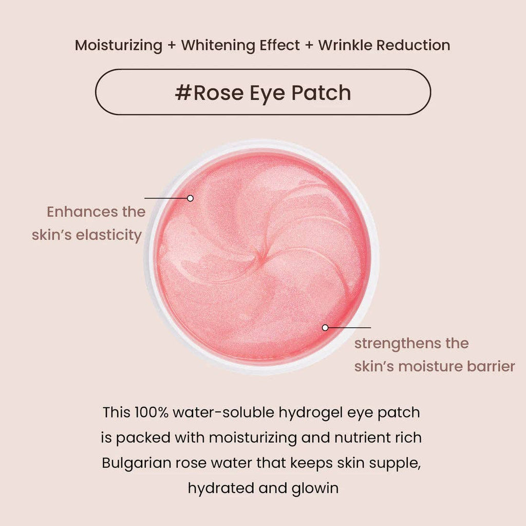 HEIMISH Patch Hydrogel pour les Yeux à l'Eau de Rose Bulgare 1,4g/0,05oz *60pcs Glowiss