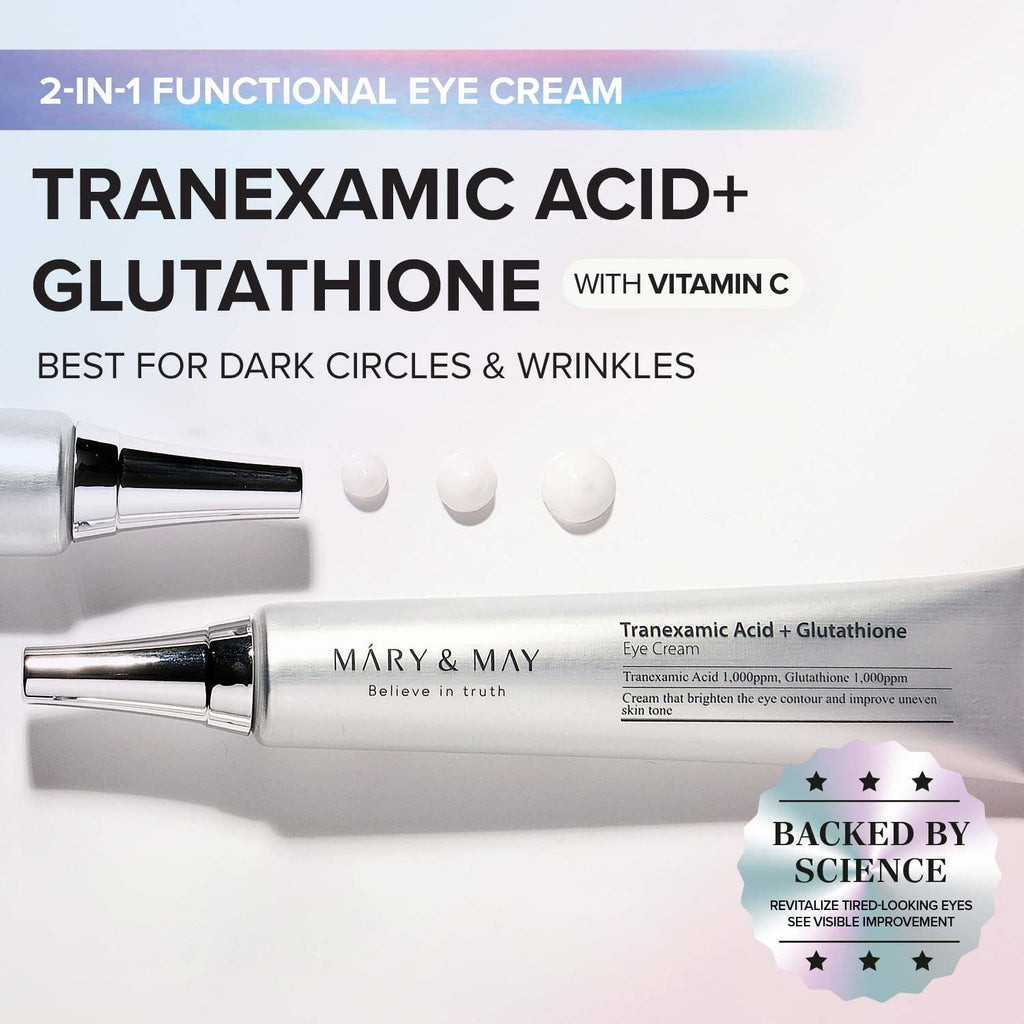 Crème Contour des Yeux Mary & May à l'Acide Tranexamique + Glutathion (30g) Coastside Skin