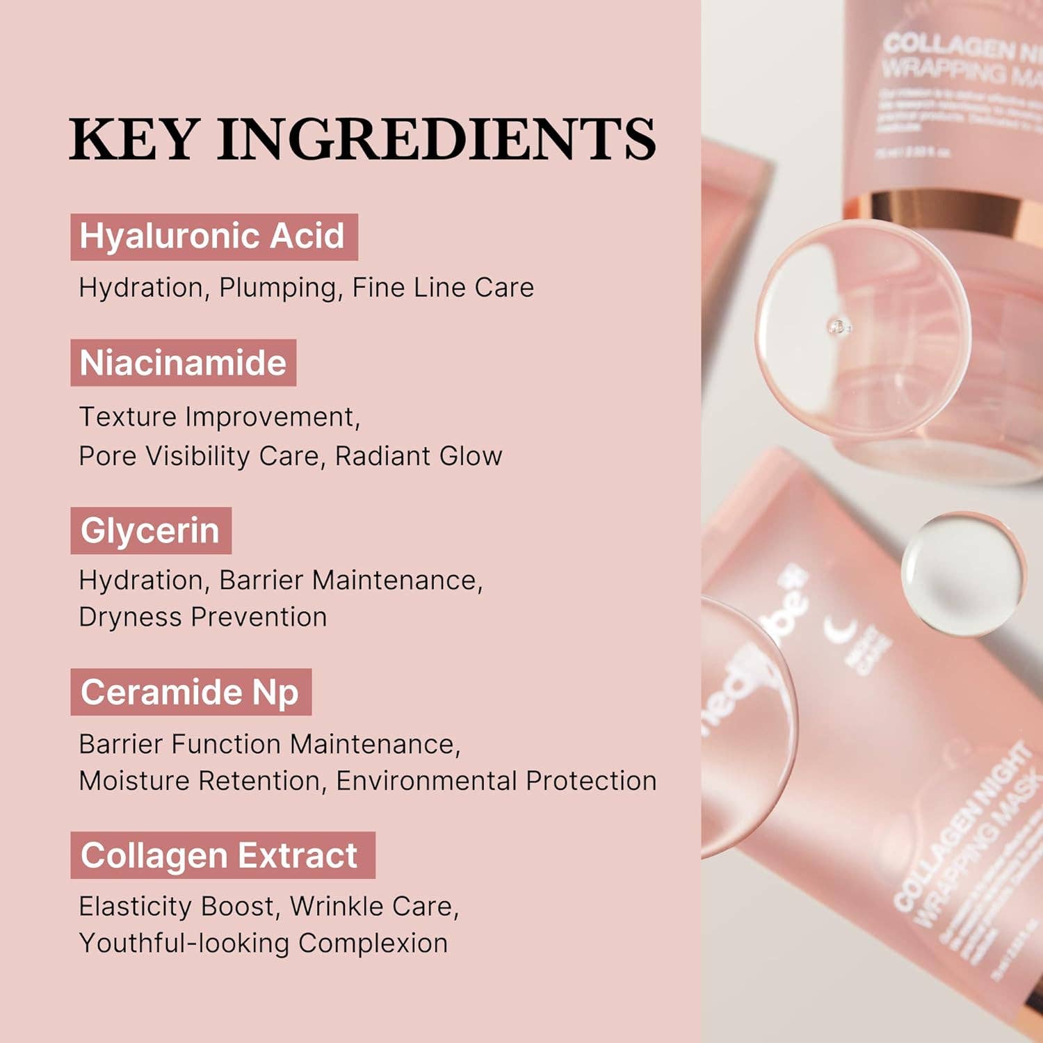 Masque facial pelable enveloppant au collagène MEDICUBE pour la nuit 75 ml Glowiss