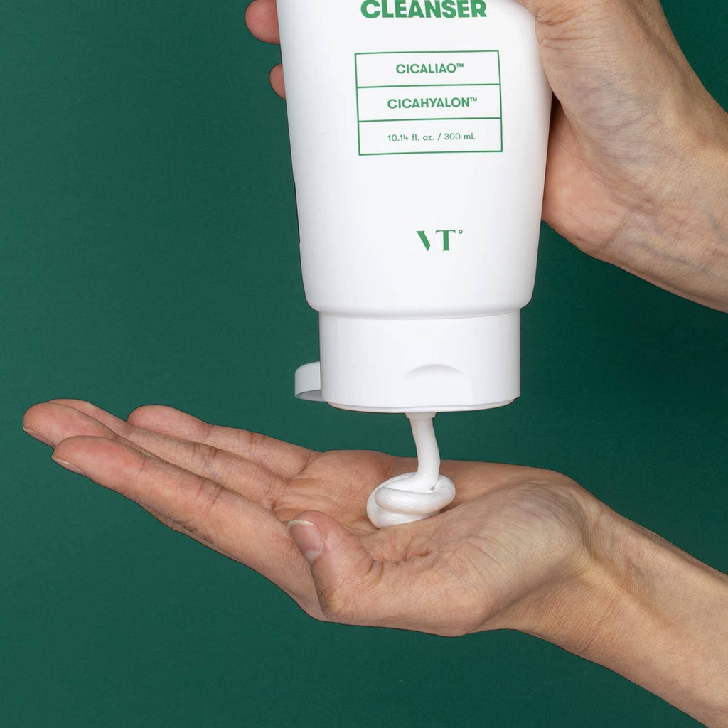 VT COSMETICS Cica Mousse Nettoyante Douce 300ml 10 oz Taille Économique Glowiss