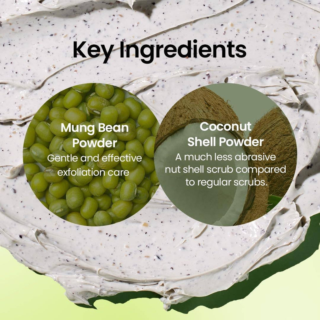 BEPLAIN Masque à l'Argile aux Haricots Mungo pour les Pores 120 ml / 4,05 fl oz Masque à Rincer pour les Points Noirs Glowiss