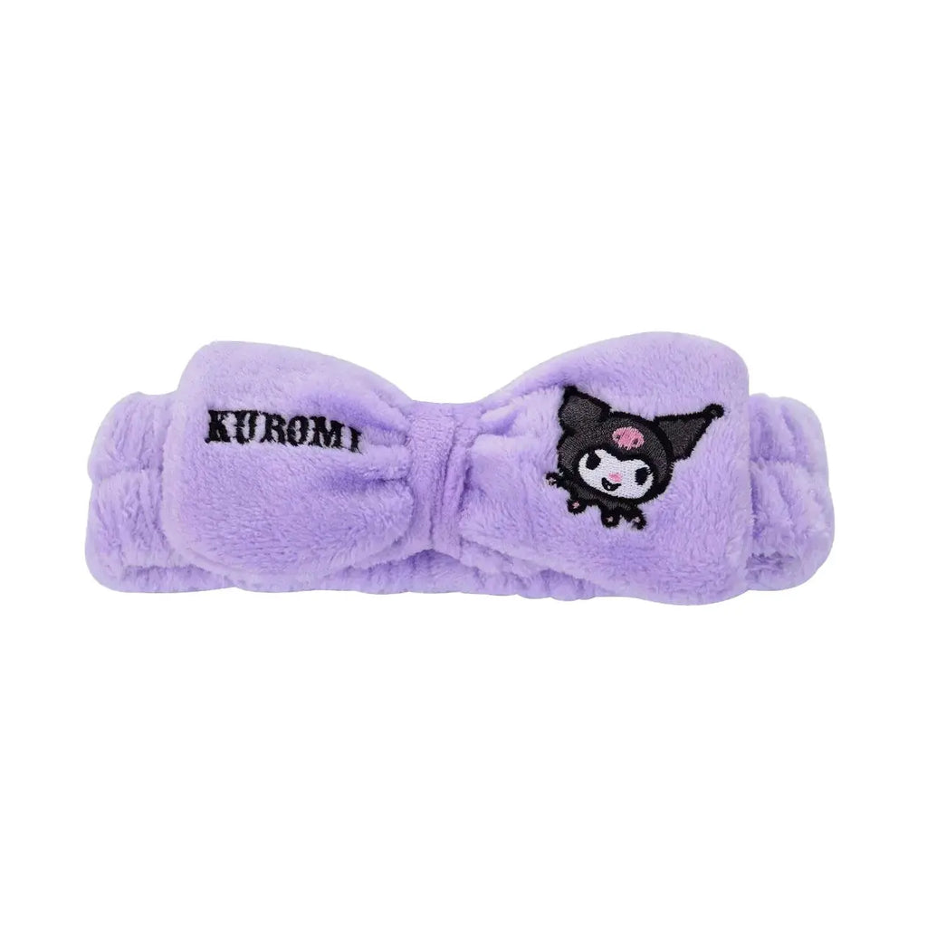 Bandeau Kuromi Violet pour cheveux, confortable et kawaii pour skincare et maquillage - Kawaika shop.