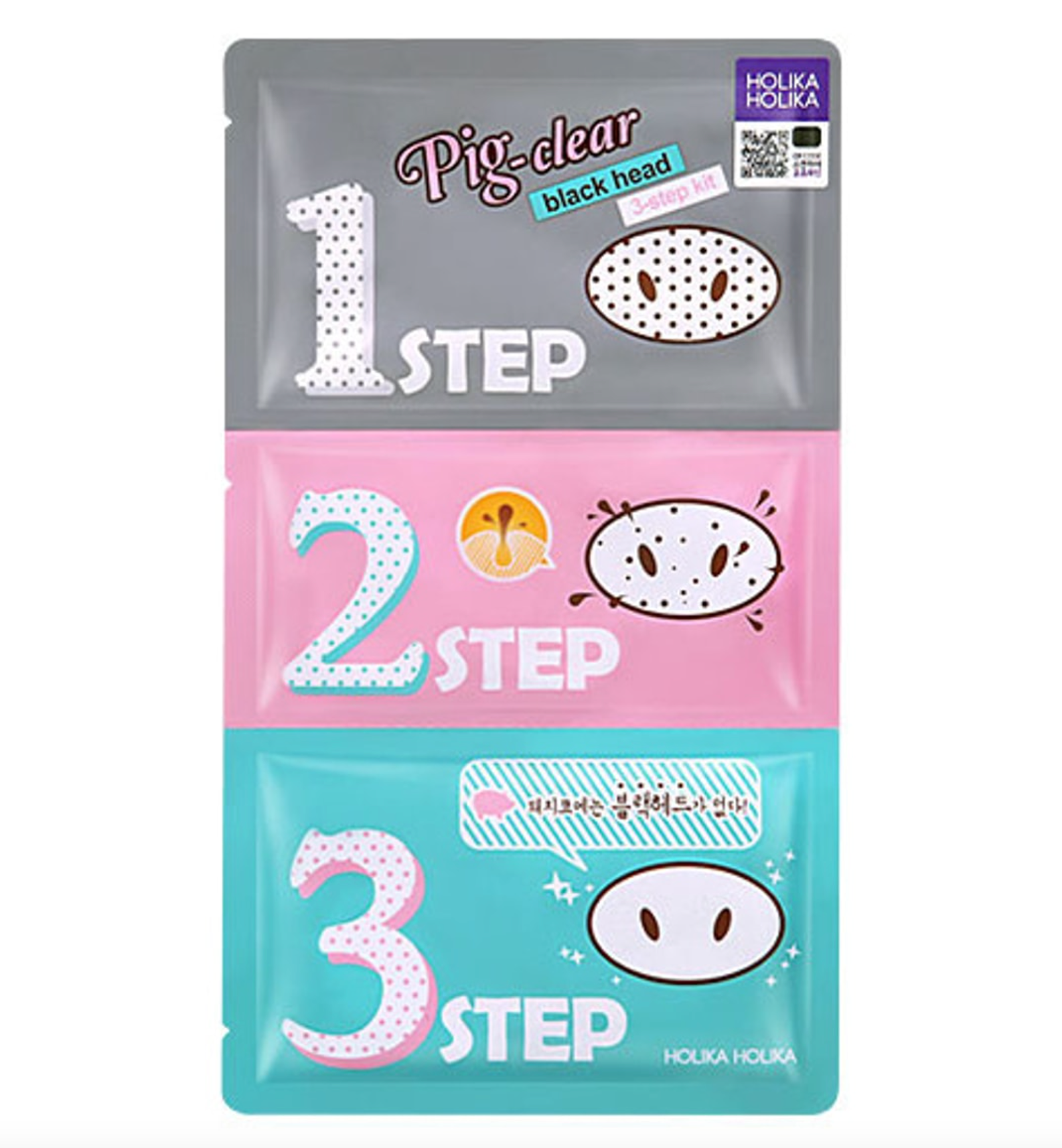 HOLIKA HOLIKA Kit 3 étapes Pig Nose Clear Blackhead 1 unité