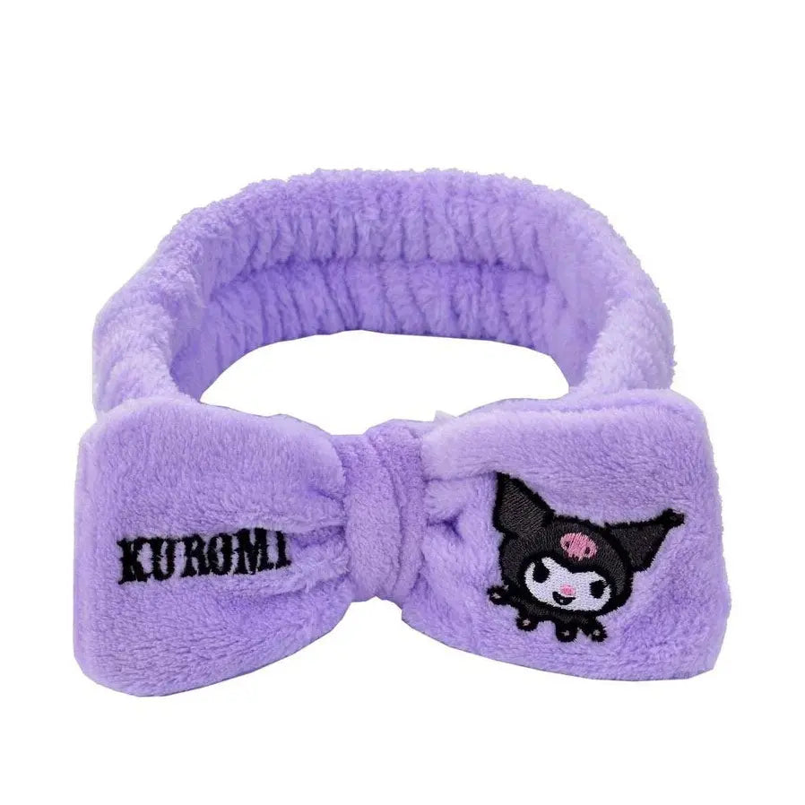 Bandeau Kuromi Violet pour cheveux, pratique et mignon, idéal pour routine beauté - Kawaika shop.
